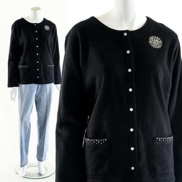 Rhinestone Snowflake Christmas Cardigan - Picture 3 of 10